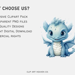 Cute Baby Dragon Clipart | 10 PNG | Watercolor Fantasy Dragon Clipart ...