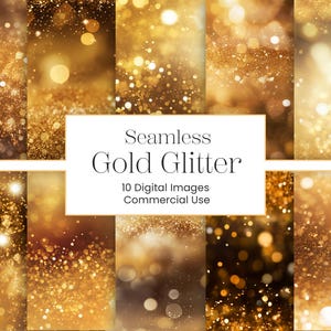 Seamless Gold Glitter Digital Papers Sparkle Digital Glitter Seamless Gold Glitter Photo Overlays Photoshop Effect Glitter Dust