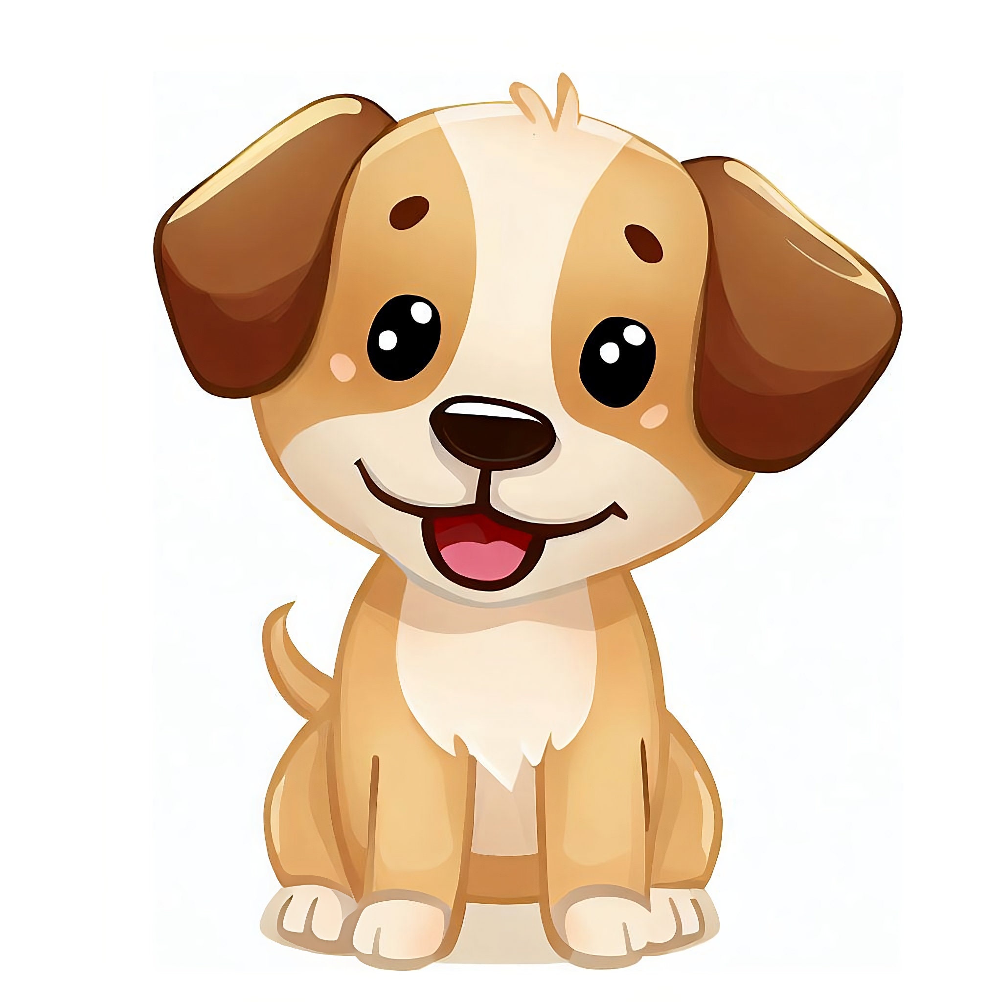 Cute Puppy Clipart Bundle | Smiling Dog PNG Files (digital Download ...