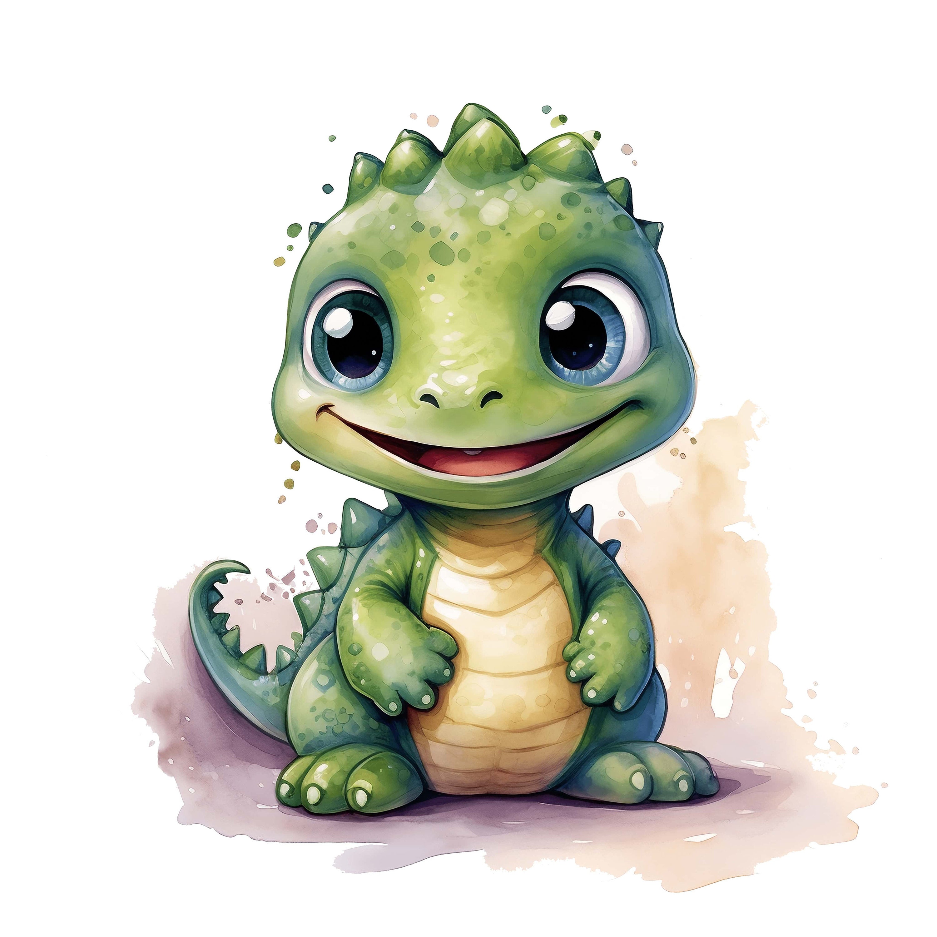 Cute Dino Watercolor Clipart | 10 Dinosaur Baby Showers JPG, Digital ...