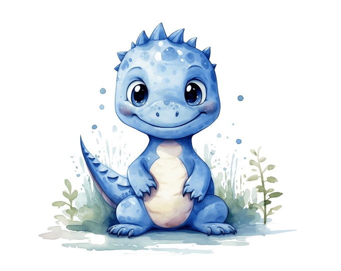 Cute Dino Watercolor Clipart 10 Dinosaur Baby Showers JPG, Digital ...