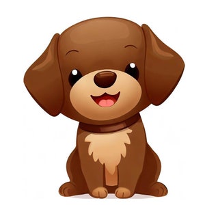 Cute Smiling Puppy Dog Clipart Bundle Transparent PNG Files, Digital ...