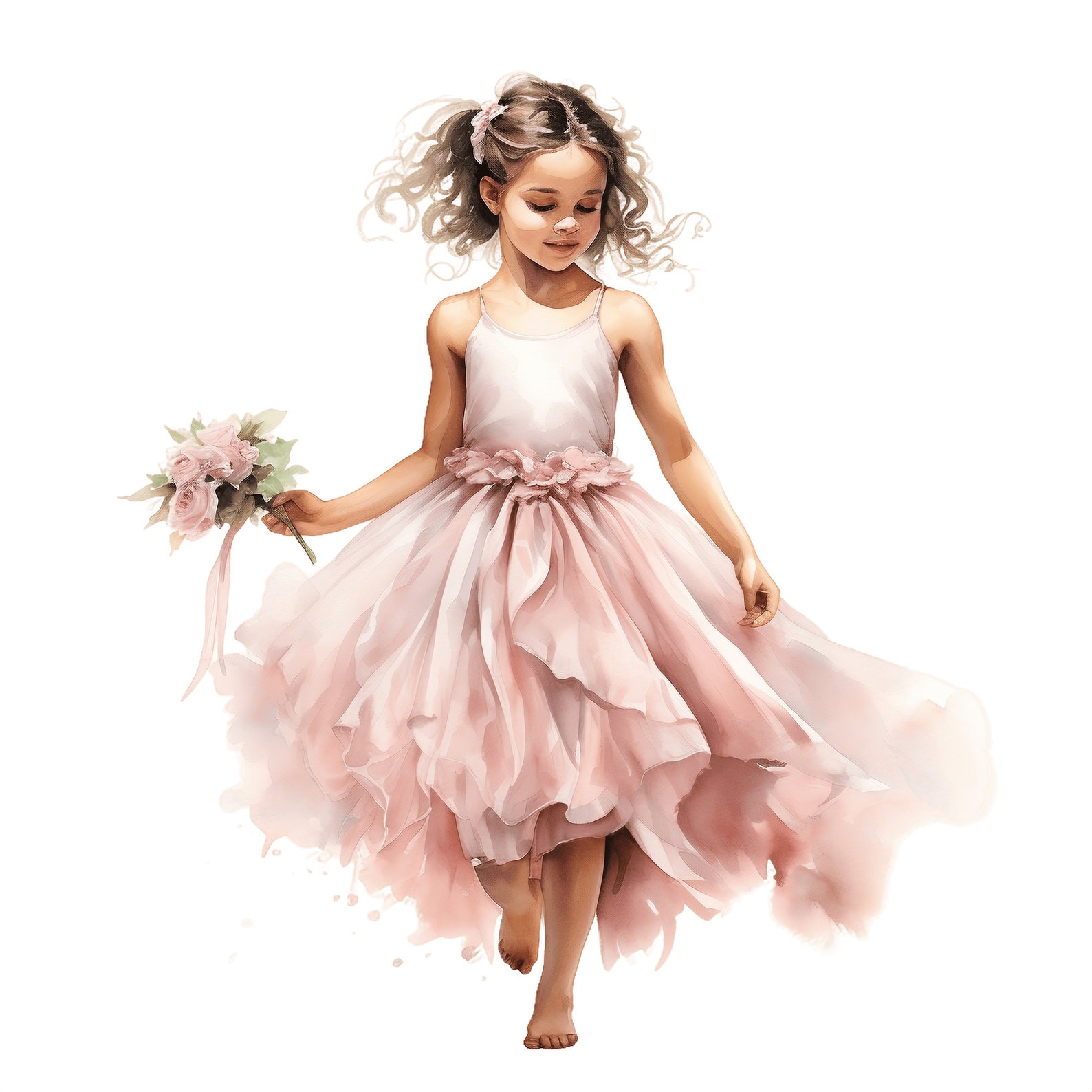 Little Girl Ballerina Clipart 10 JPG Cute Pink Ballet Dancer Printable ...