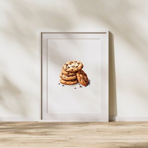 Watercolor Chocolate Chip Cookies Clipart | Baking PNG (digital ...