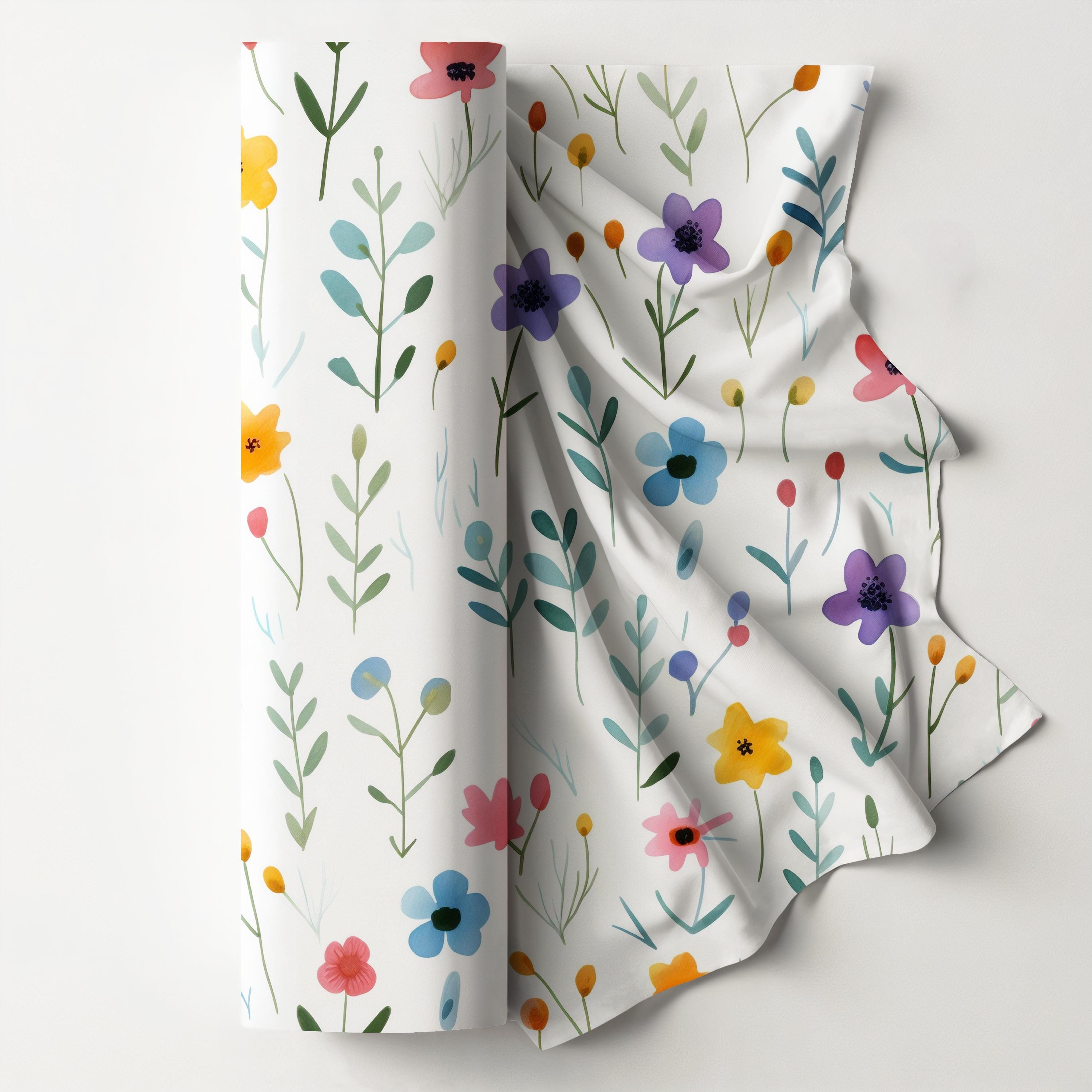 Spring Ditsy Floral Seamless Pattern Pack, Bright Small Scale Flower ...