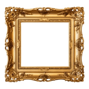 Vintage Gold Frames Clipart | 10 JPG | Vintage Baroque Frames Mockup Clip Art Antique Graphics Images Junk Journals Commercial Use