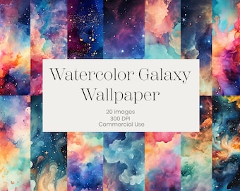 Abstract Galaxy Wallpaper | 20 High Quality JPG | Galaxy Design Bundle Instant Space Wallpaper Download Printable Scrapbook