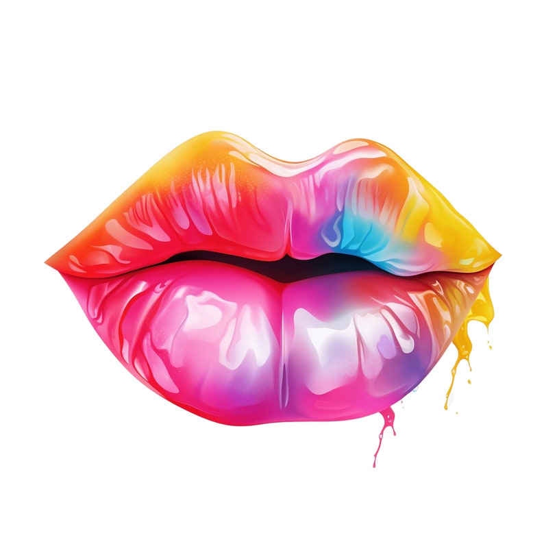 Colorful Lips Clipart 10 JPG Red Lipstick Kisses, Lip Clip Art, Makeup
