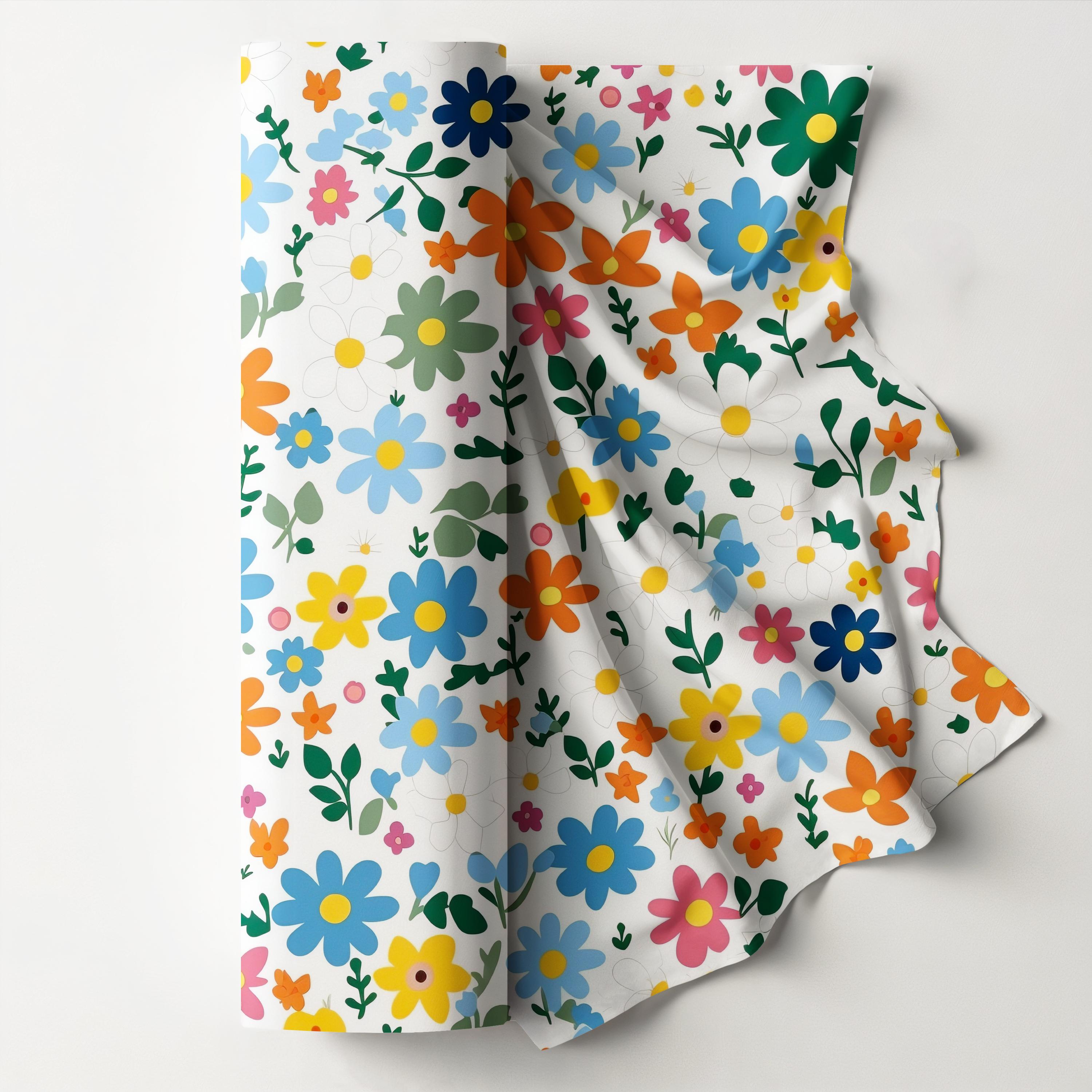 Spring Ditsy Floral Seamless Pattern Pack, Bright Small Scale Flower ...