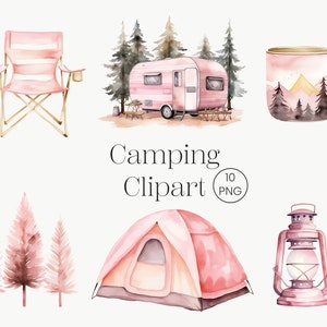 Camping Clipart 10 PNG acuarela chica camping clipart, fogata camper al aire libre clipart, campamento clipart, camping femenino, glamping tienda clipart