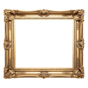 Vintage Gold Frames Clipart | 10 JPG | Vintage Baroque Frames Mockup ...