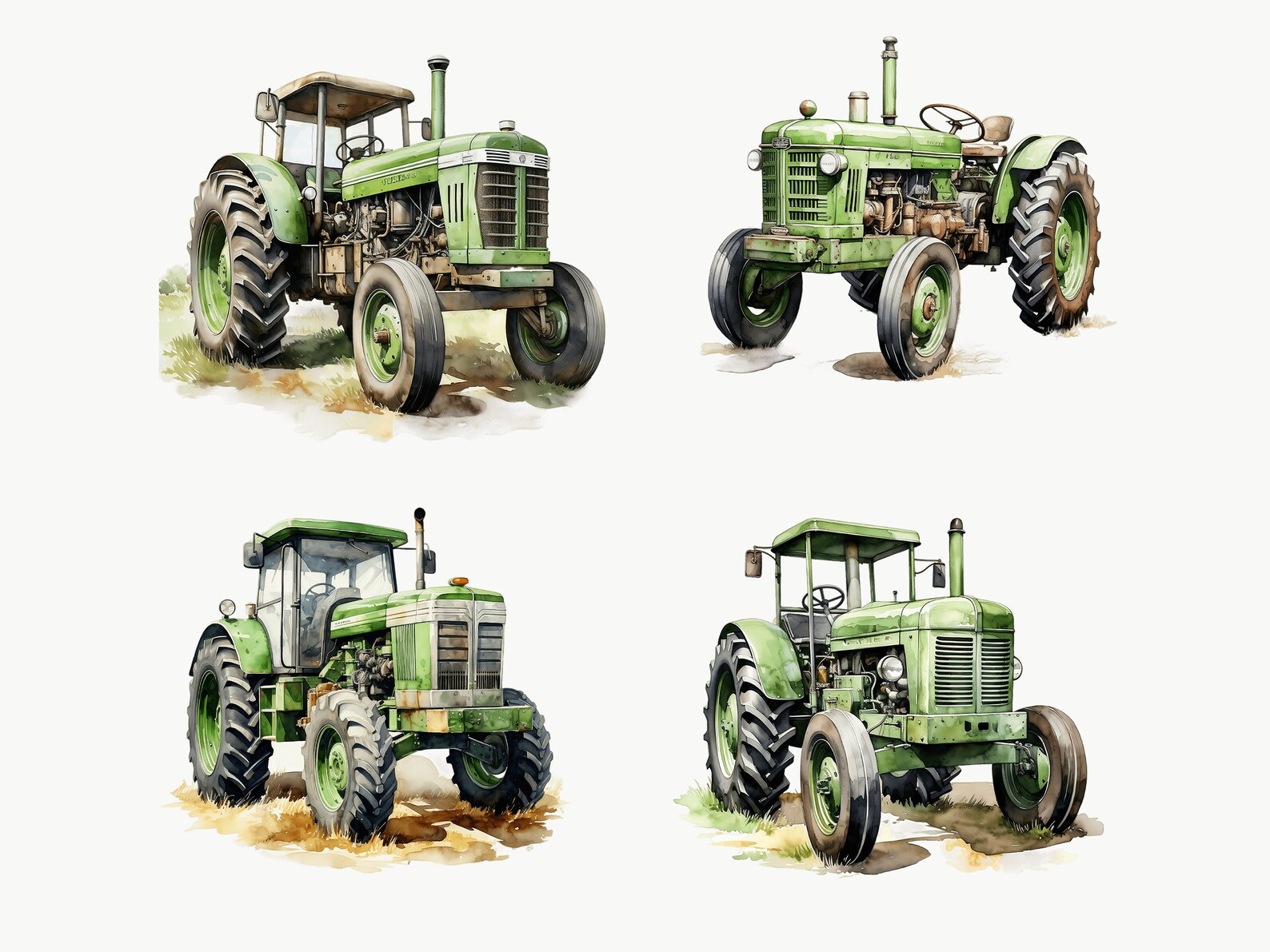 Green Tractor Clipart | 10 High Quality Transparent PNG | Farm Tractor ...