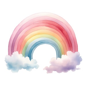 Aquarela arco-íris clipart 10 JPG Berçário arco-íris vários arco-íris para impressão Clip Art de alta qualidade download digital artesanato em papel