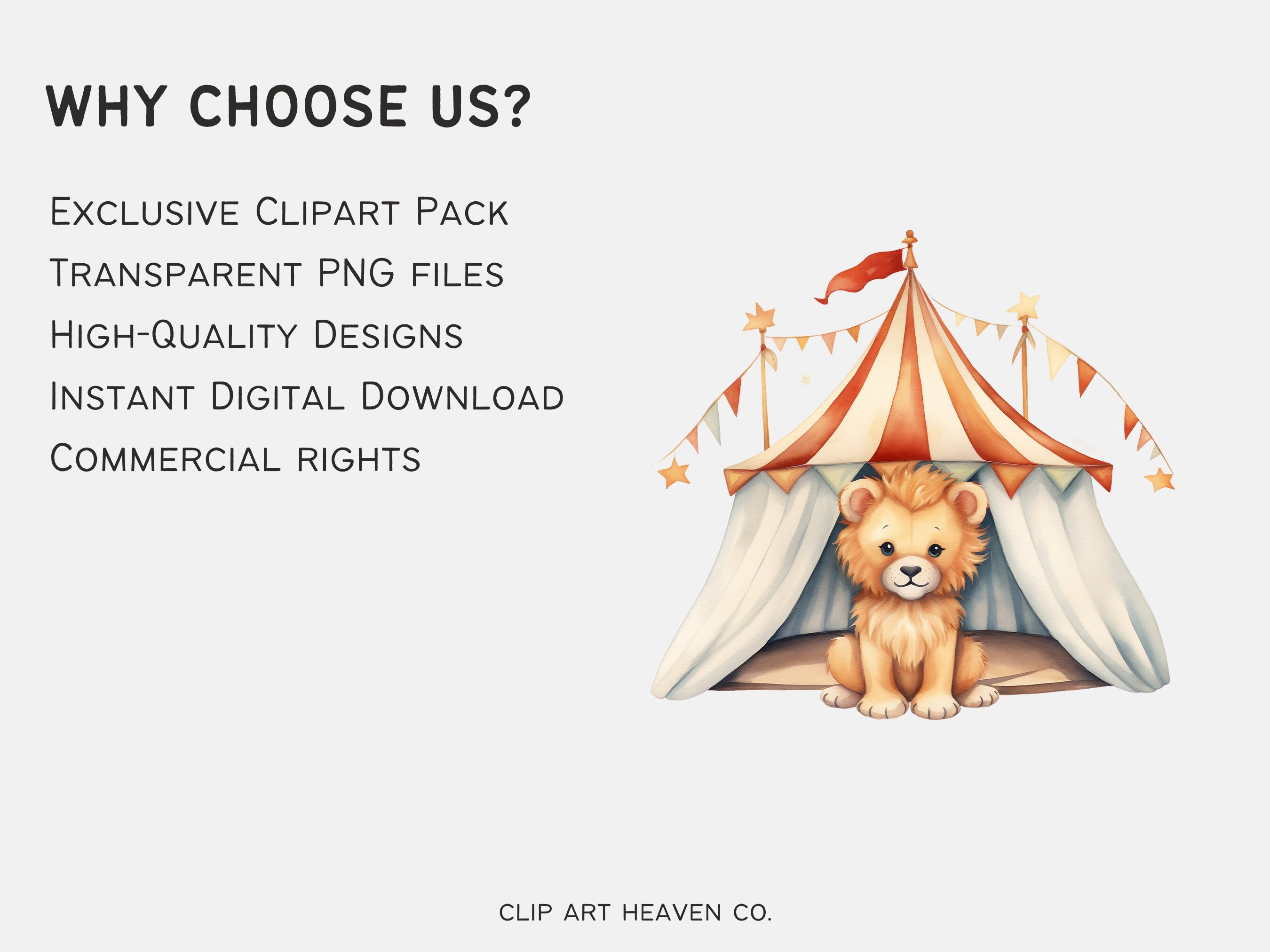 Watercolor Boho Circus Animals Clipart: Nursery Decor (PNG) - Etsy