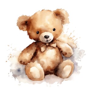 Colección de imágenes prediseñadas de oso de peluche, decoración de guardería / 10 PNG transparentes / imágenes prediseñadas de peluche lindo, fabricación de tarjetas, arte de papel digital, baby shower