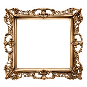 Vintage Gold Frames Clipart | 10 JPG | Vintage Baroque Frames Mockup ...