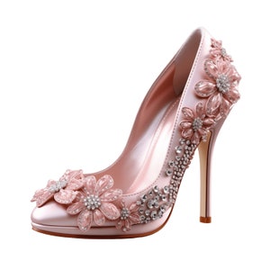 Floral Prom Shoes Clipart 10 JPG High Heels Clipart Floral Shoes ...