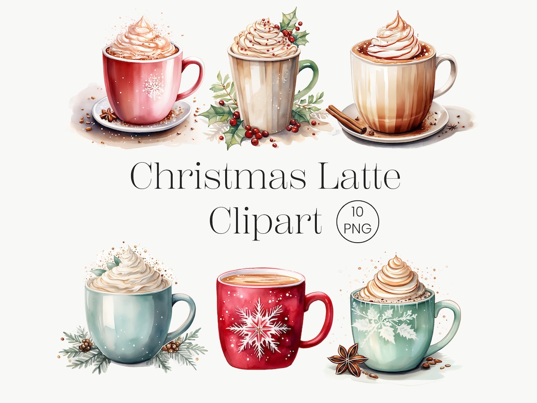 Christmas Latte Clipart | 10 Transparent PNG | Watercolor Christmas Drinks  Clipart, Cozy Christmas, Christmas Coffee Png - Etsy Israel, image size:1080x810