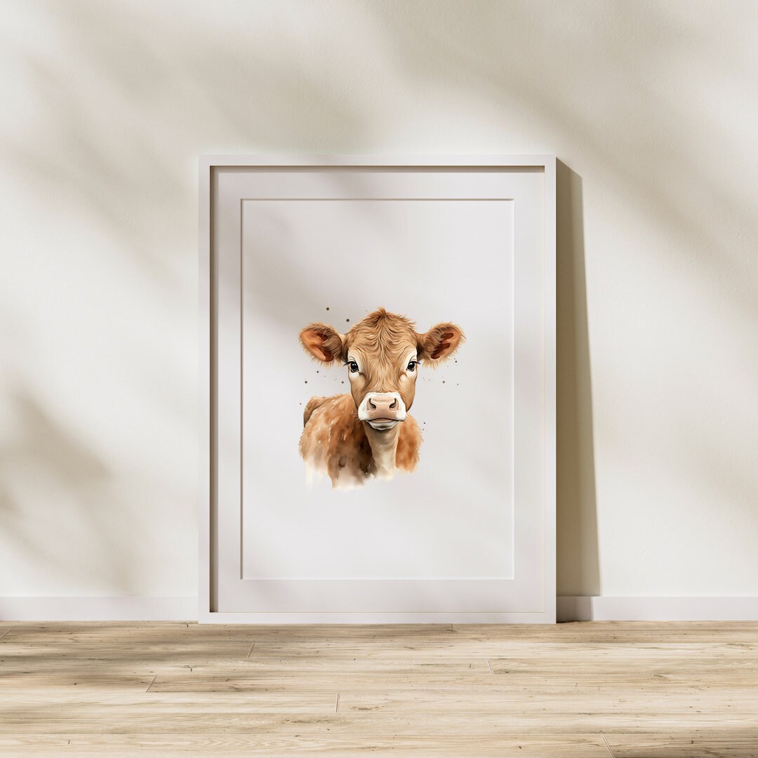 Watercolor Baby Highland Cow Clipart 10 PNG Farm Highland Cow, Cute ...