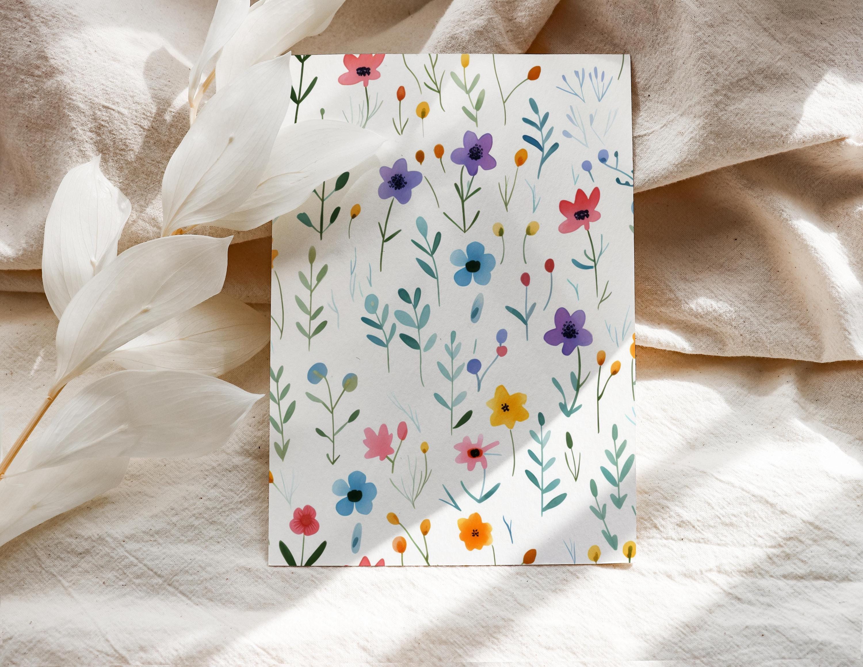 Spring Ditsy Floral Seamless Pattern Pack, Bright Small Scale Flower ...