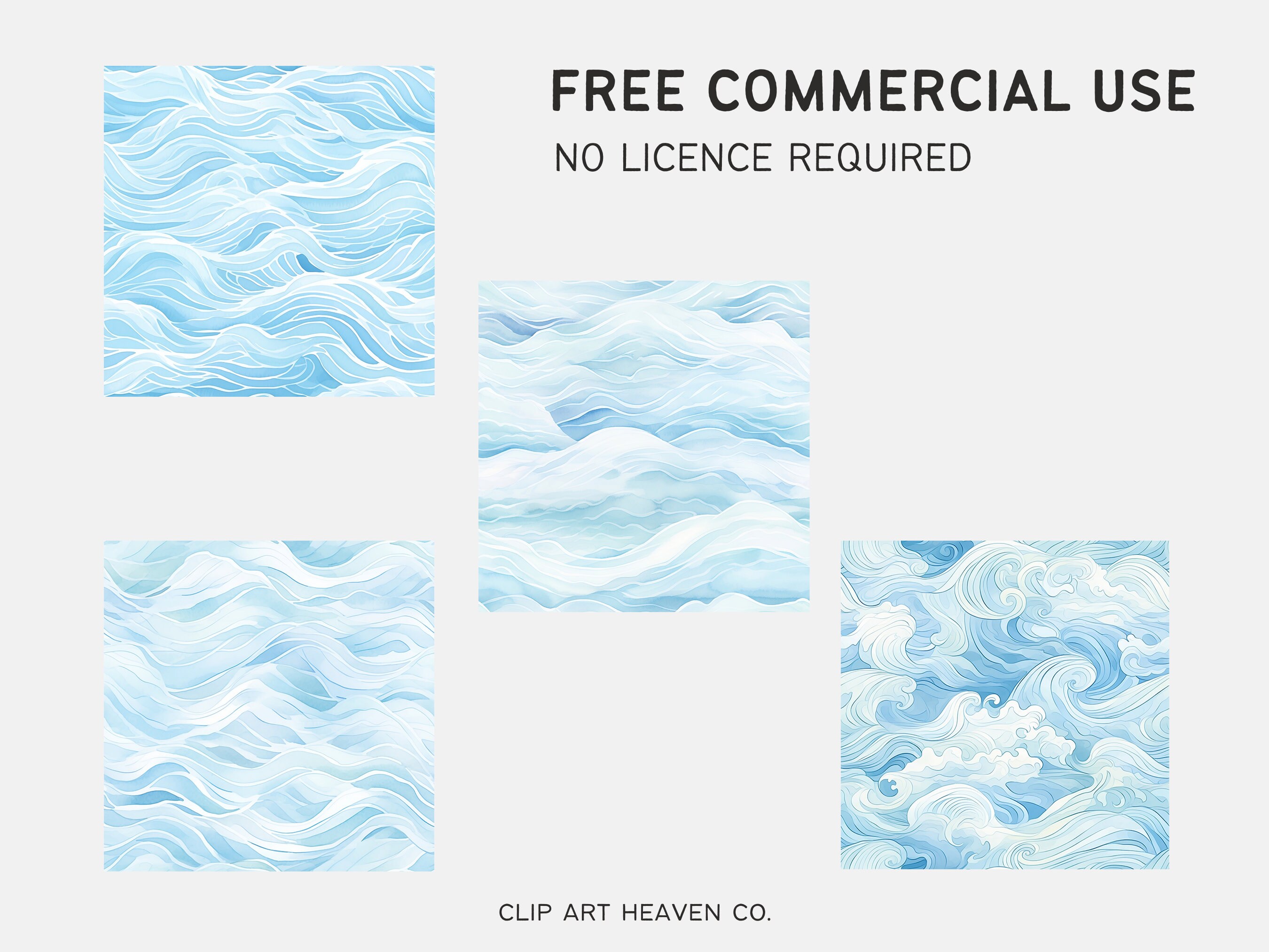Watercolor Blue Water Digital Paper: Ocean Texture Backgrounds (digital ...