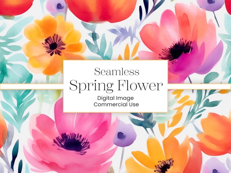 Spring Watercolor Floral Seamless Pattern, Soft Pastel Flower ...
