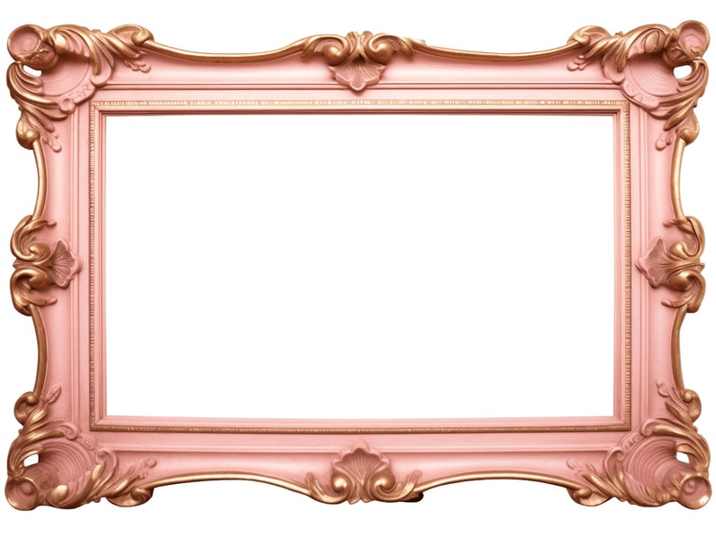Marco Rococo Rosa Pink Rococo Frame Clipart: Antique Baroque Graphics (JPG, Commercial ...