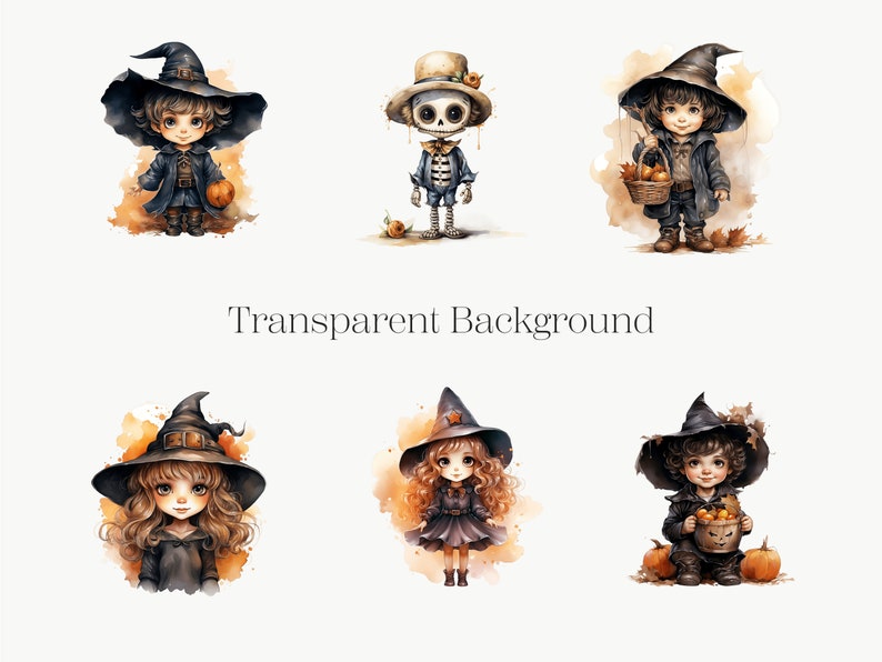 Watercolor Halloween Clipart Bundle | Cute Spooky PNG (commercial Use ...