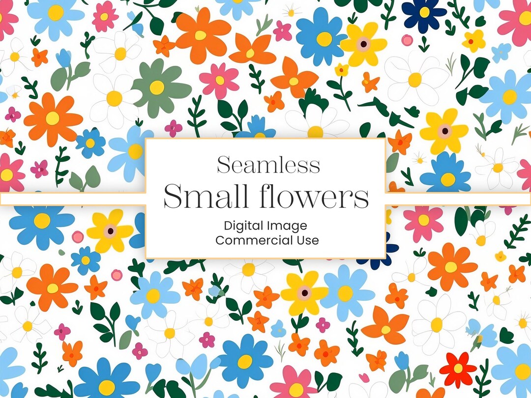 Spring Ditsy Floral Seamless Pattern Pack, Bright Small Scale Flower ...