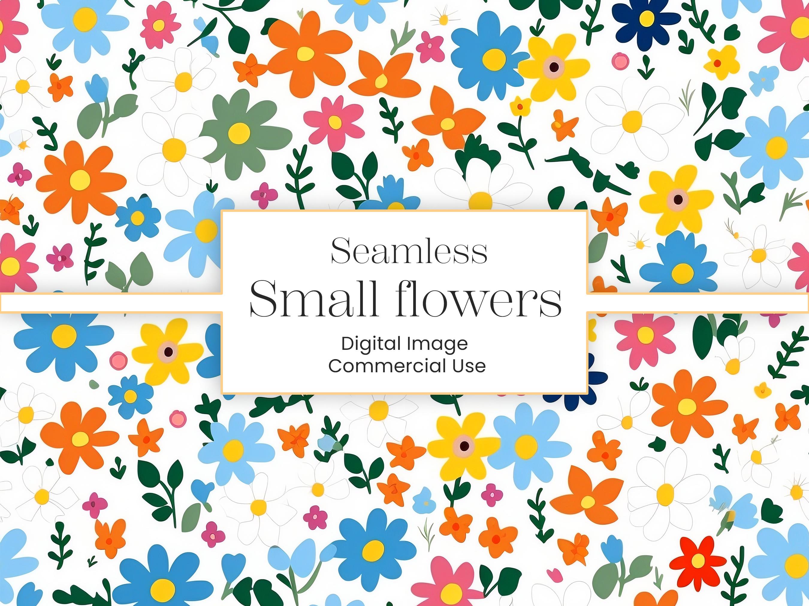 Spring Ditsy Floral Seamless Pattern Pack, Bright Small Scale Flower ...