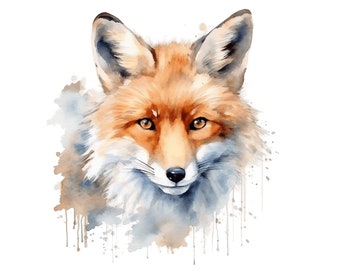 Aquarell Fuchs Clipart | Waldtier Illustration (Digitaler Download)
