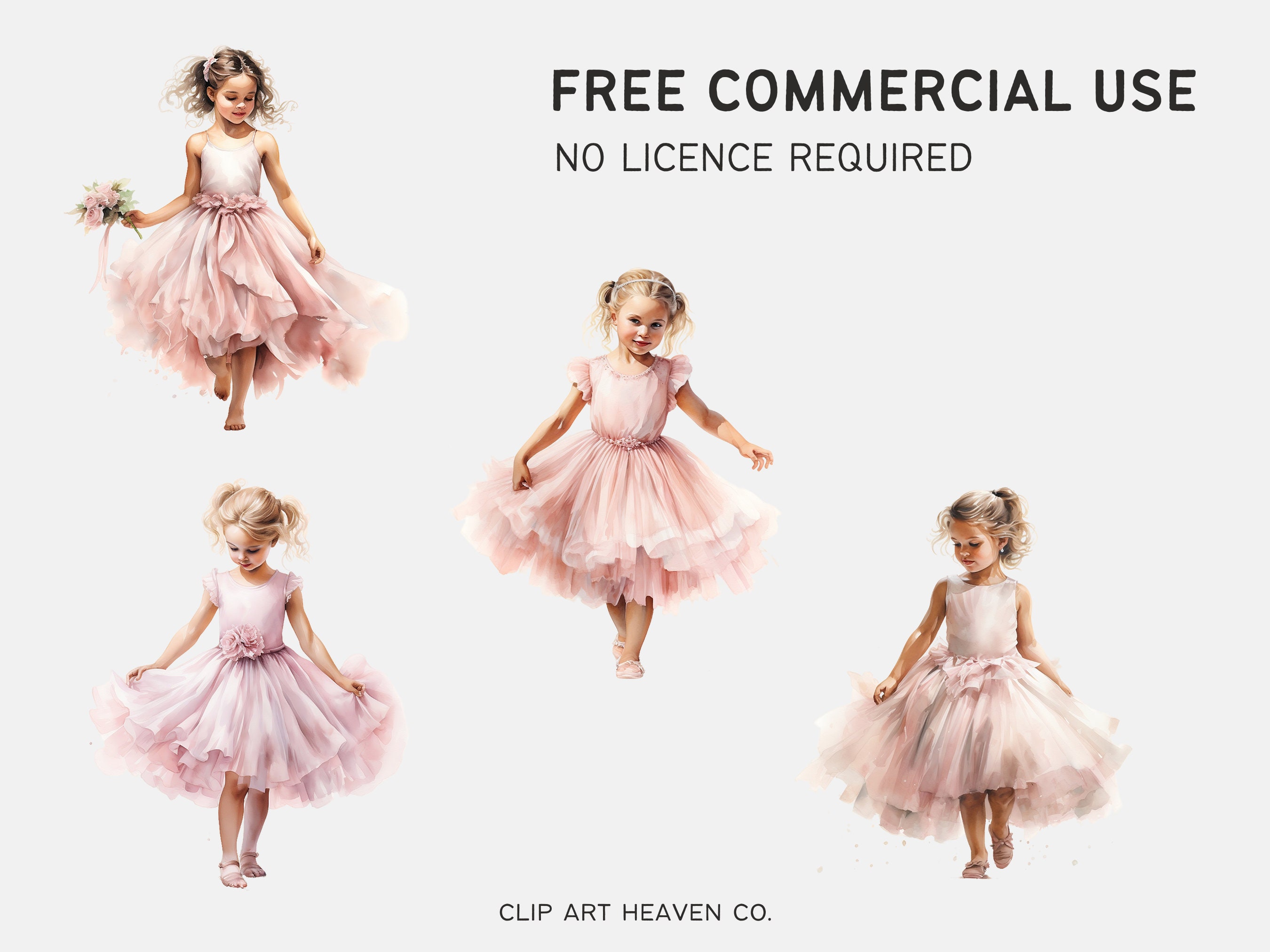 Little Girl Ballerina Clipart 10 PNG Cute Pink Ballet Dancer Printable ...