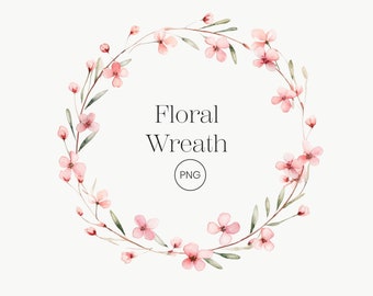 Watercolor Floral Wreath | Transparent PNG Pink Floral Wreath Clipart Watercolor Pastel Pink Flowers Wedding Clipart Wild Floral Clipart