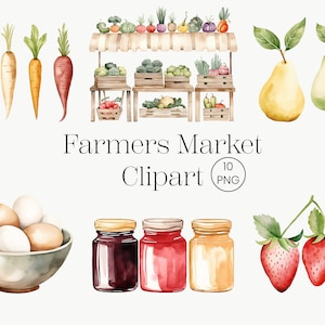 Farmers Market Clipart / 10 PNG / Clipart di verdure, Farmers Market PNG Fruit Clipart Farmer's Market Flower Shop PNG Produce
