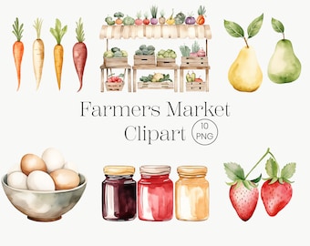 Farmers Market Clipart | 10 PNG | Vegetable Clipart, Farmers Market PNG Fruit Clipart Farmer's Market Flower Shop PNG Produce