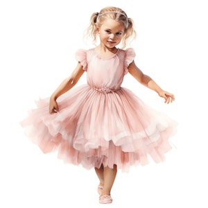 Little Girl Ballerina Clipart 10 JPG Cute Pink Ballet Dancer Printable ...
