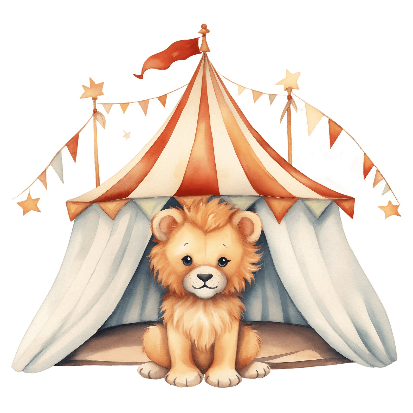 Watercolor Circus Animals Clipart: Boho Nursery Decor (JPG) - Etsy