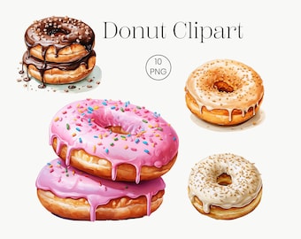 Donut clipart | 10 transparante PNG van hoge kwaliteit | Dessert clip art bakken donut partij voedsel clipart snoep clipart bruiloft dessert