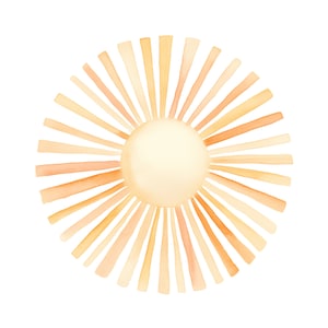 Zon aquarel clipart 10 JPG zon clipart, Sunburst clipart, weer clipart, Boho Sun JPG, pastel zon, digitale download digitale download