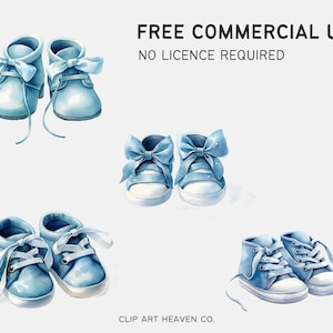 Watercolor Baby Boy Shoe Clipart 10 PNG Newborn Nursery PNG Baby Shower Baby Boy Birthday party Newborn Baby Showers image 3