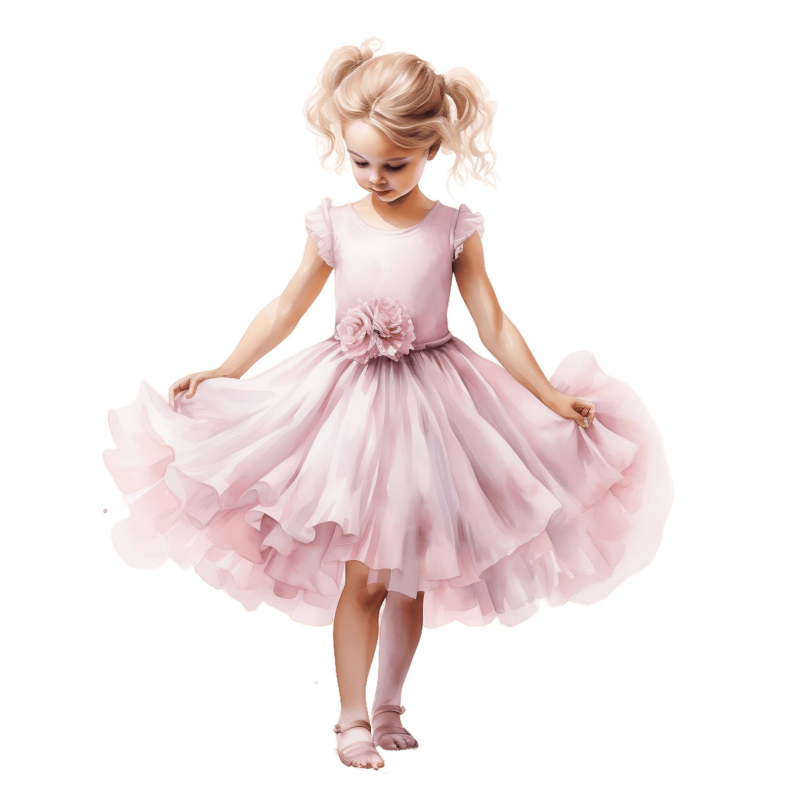 Little Girl Ballerina Clipart 10 JPG Cute Pink Ballet Dancer Printable ...