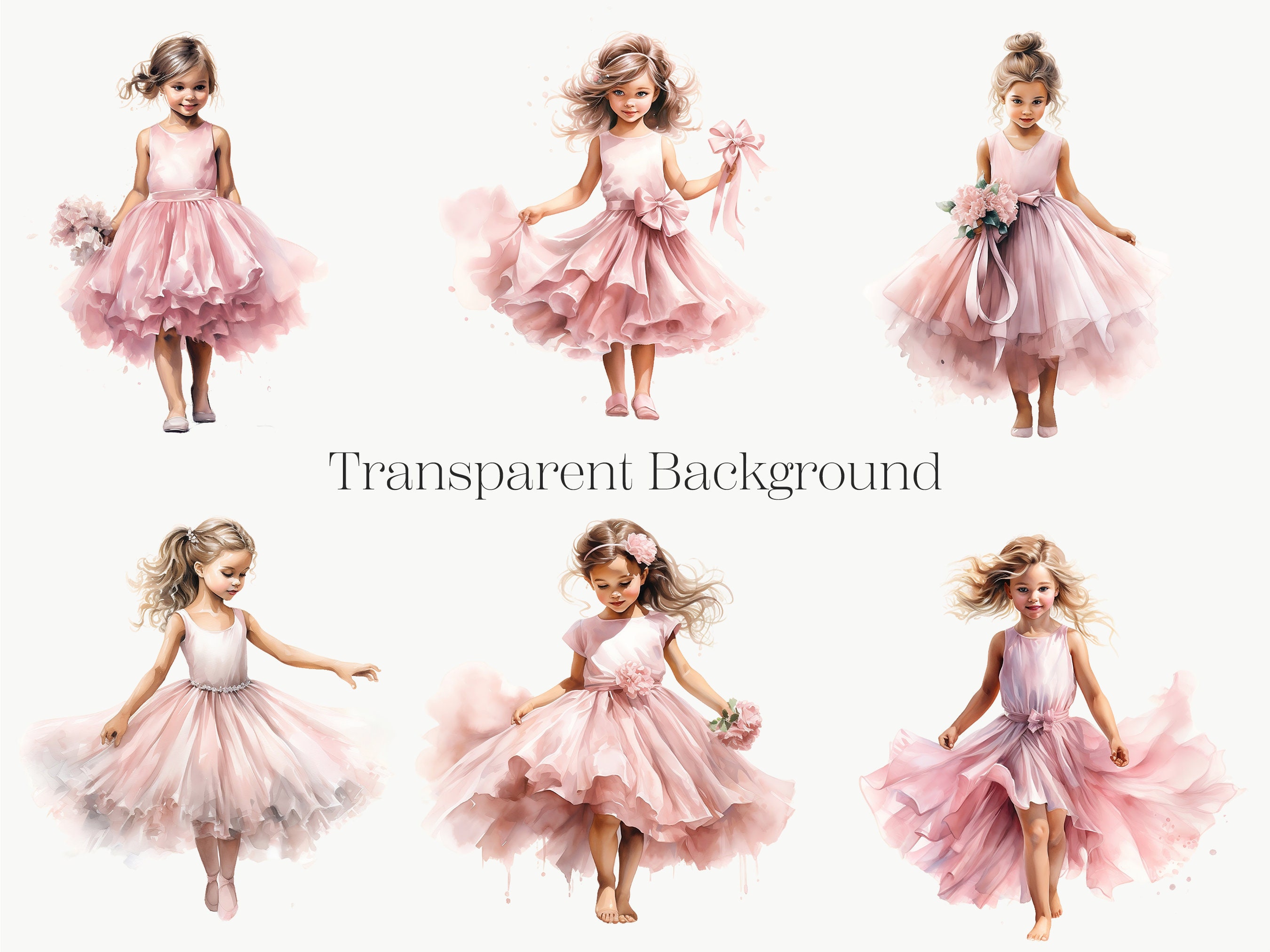 Little Girl Ballerina Clipart 10 PNG Cute Pink Ballet Dancer Printable ...