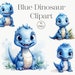 Blue Dino Watercolor Clipart | Baby Dinosaur PNG (digital Download) - Etsy