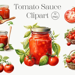 Watercolor Tomato Clipart | 10 Transparent PNG |  Tomato PNG Vegetable Clipart Salad Sublimation PNG Tomato Illustration Digital Download