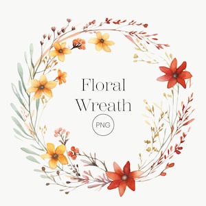 Herbst Blumenkranz, transparente PNG Bunte Aquarell Herbst Blumen Clipart Aquarell Blumen Hochzeit Clipart Wilde Blumen Clipart