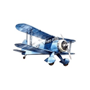 Vintage Airplane Watercolor Planes | 10 High Quality JPG | Retro planes clipart aircraft png Clip Art Card Making Digital Kids Room Decor