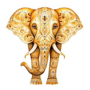 Elefante Clipart | 10JPG | Imagens de elefante colorido Elefante dourado Pacote de animais Elefante Clipart Elefante JPG Criação de cartões de animais