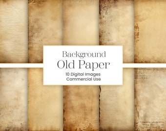 Vintage Paper Textures: 10 Aged Digital Backgrounds (JPG Digital Download)