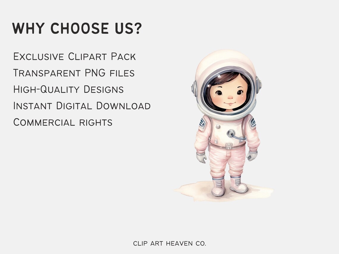 Watercolor Space Clipart Bundle 10 PNG Rocket Clipart, Astronaut ...