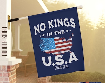 Keine Könige in Amerika Demonstration Flagge Gartenfahne, Keine Könige Tagesprotest Porch Banner, Politisches Dekor, Vaterländisches Außenschild, Liberaler Aktivist